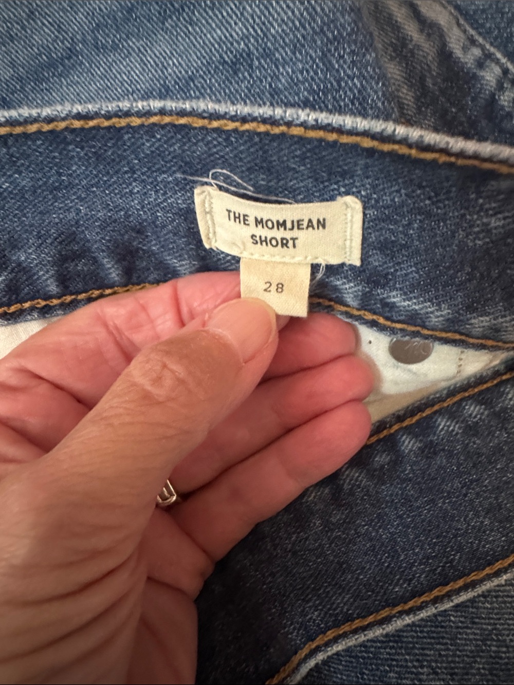 Madewell MomShortsBlue High-Rise Frayed Denim Shorts - Picture 5 of 5